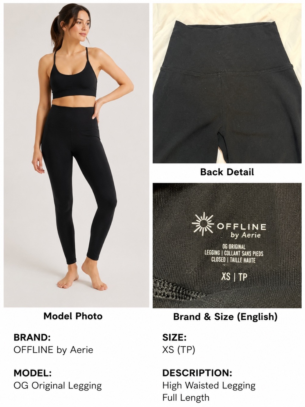 Offline by Aerie Black High-Waisted Leggings